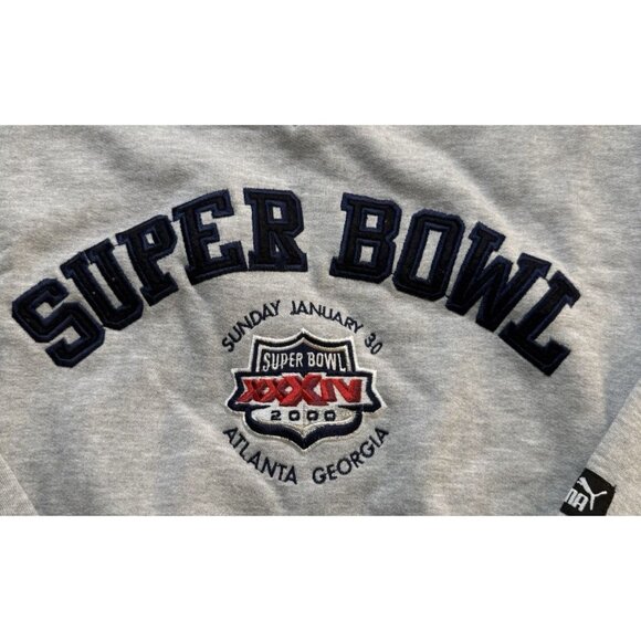 Vintage 2000 Super Bowl XXXIV Gray Sweatshirt Medium NWT - Picture 2 of 14